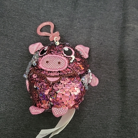 Lot 4 Sequin Shimmeez With Clips Pig Cat Chick & Owl Flip Sequins - Picture 2 of 10